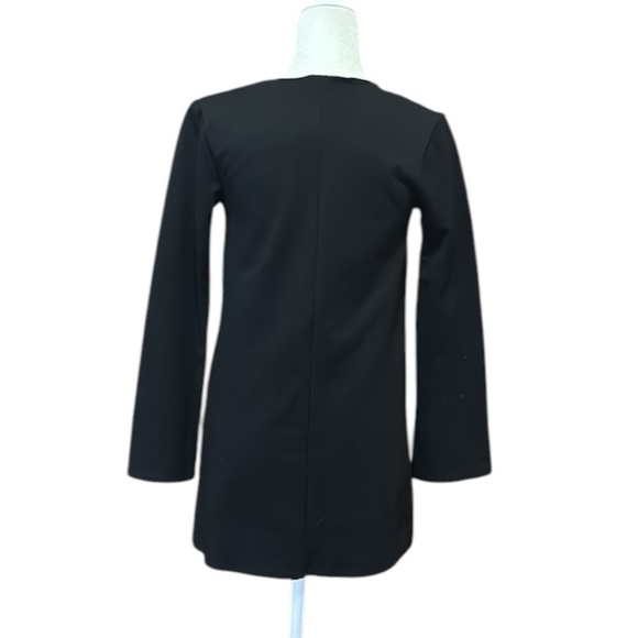 Silence & Noise Bell Sleeve Deep V-Neck Front Pockets Tunic Mini Dress Black S - Picture 7 of 10
